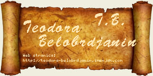 Teodora Belobrđanin vizit kartica